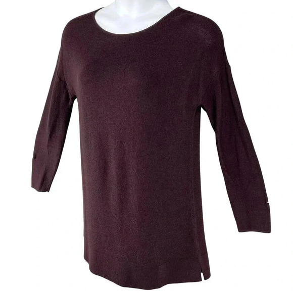 J Jill Womens M Washable  Merino Wool Blend Tunic Waffle Knit Sweater Minimalist - Picture 4 of 15